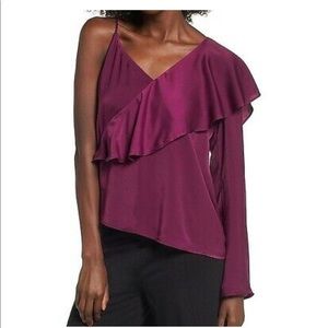 NWT Leith One-Shoulder Top With Ruffle Detail